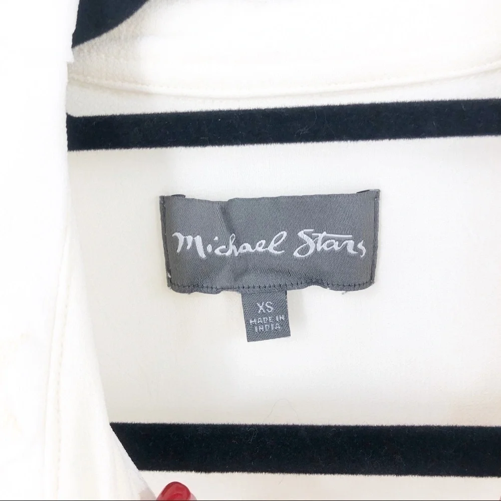 ✅ Michael Stars Star‎ Embroidered Long Sleeve Top SEMI-SHEER SIZE X-SMALL - Picture 5 of 8